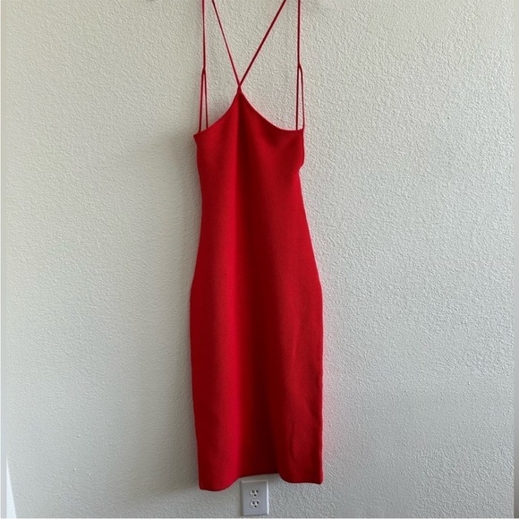 The Sei Strappy Knit Halter Midi Dress Red NWT - Picture 3 of 7